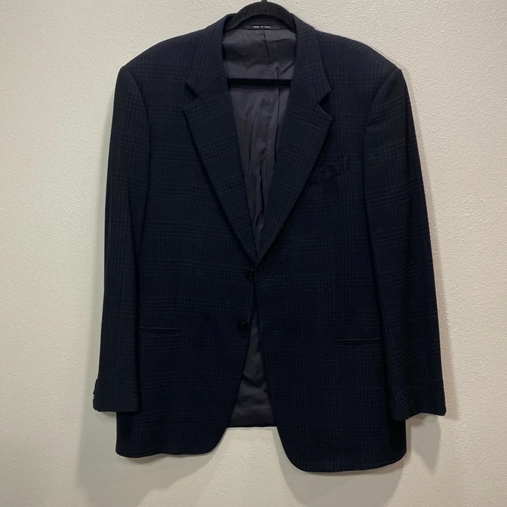 Armani Collezioni for Saks Fifth Avenue blazer‎ jacket plaid grey